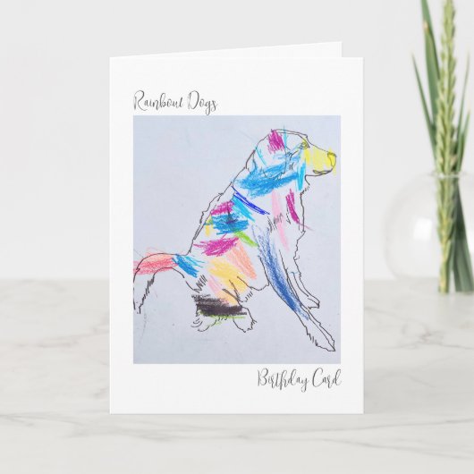 Rainbow Dog's Birthday Card Karte (Vorderseite)