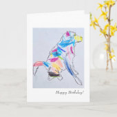 Rainbow Dog's Birthday Card Karte (Gelbe Blume)