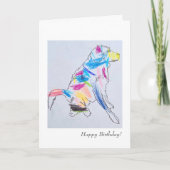 Rainbow Dog's Warning Birthday Card Karte (Vorderseite)