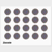 Rainbow Doily Mosaic Runder Aufkleber (Blatt)