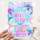 Rainbow Dolphin Under Sea Birthday Party Einladung