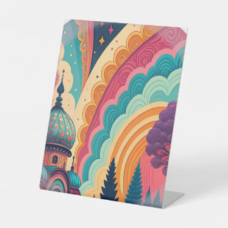Rainbow Dome Pedestal Sign - Anpassbar Sockelschild