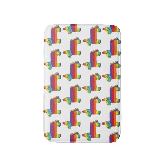 Rainbow Donkey Piñata Cinco De Mayo Party Badematte (Vorderseite Vertikal)