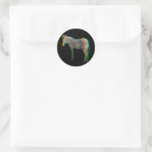 Rainbow Donkey Runder Aufkleber (Tasche)