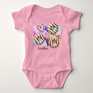 Rainbow Donut Baby Girl One-Piece Bodysuit Baby Strampler