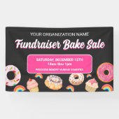 Rainbow Donut Cake PInk Fundraiser Bake Sale Banner (Horizontal)