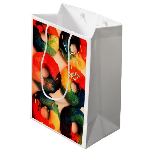 Rainbow Donuts Mittlere Geschenktüte (Rückseite Schrägansicht)
