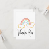 Rainbow Doodle Art Danke, Script farbenfroh Karte (Vorderseite/Rückseite Beispiel)