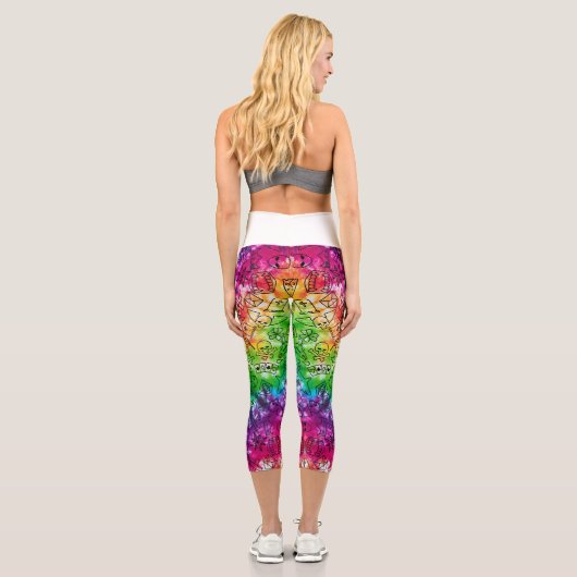 Rainbow Doodle Capri Leggings (Rückseite)
