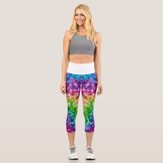 Rainbow Doodle Capri Leggings (Vorderseite)