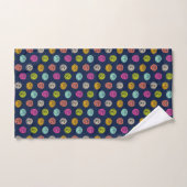 Rainbow Doodle Dot Confetti auf Navy Wrapping Pape Badhandtuch Set (Handtuch)