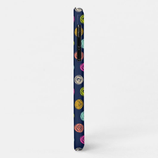 Rainbow Doodle Dot Confetti auf Navy Wrapping Pape Case-Mate iPhone Hülle (Hinten/Links)