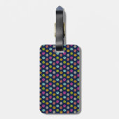 Rainbow Doodle Dot Confetti auf Navy Wrapping Pape Gepäckanhänger (Rückseite vertikal)