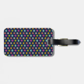 Rainbow Doodle Dot Confetti auf Navy Wrapping Pape Gepäckanhänger (Rückseite horizontal)