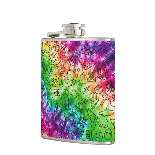 Rainbow Doodle Flachmann (Links)