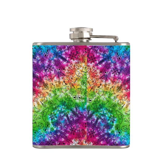 Rainbow Doodle Flachmann (Rückseite)