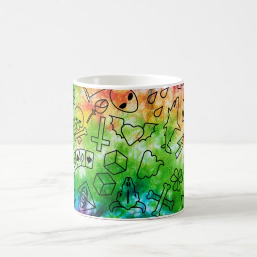 Rainbow Doodle Kaffeetasse (Mittel)