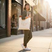  Rainbow Doodle Line Art Dog Face Tote Bag Tragetasche