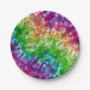 Rainbow Doodle Pappteller