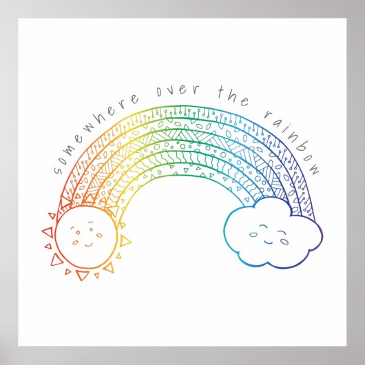 Rainbow Doodle Print Poster (Vorne)