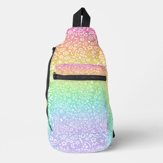 Rainbow Doodles Crossbody Bag (Vorderseite)