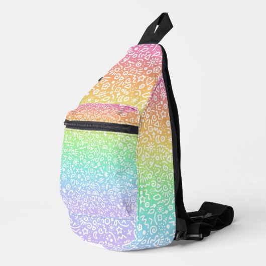 Rainbow Doodles Crossbody Bag (Rechte Ecke)