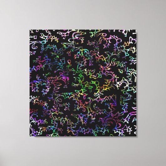 Rainbow Doodles Stretched Canvas Print Leinwanddruck (Vorderseite)