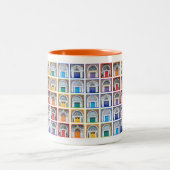 Rainbow Doors of Ireland Coffee Cup Zweifarbige Tasse (Mittel)