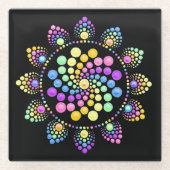 Rainbow Dot Art Mandala Untersetzer (Vorderseite)