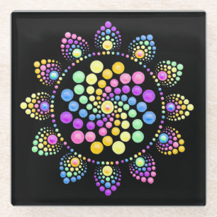 Rainbow Dot Art Mandala Untersetzer