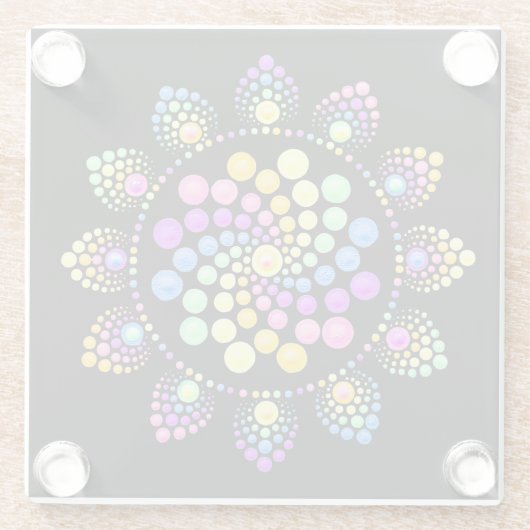 Rainbow Dot Art Mandala Untersetzer (Rückseite)
