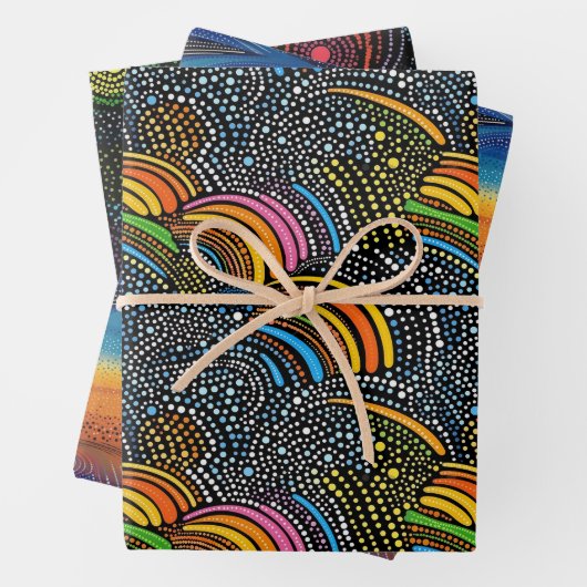 Rainbow dot art wrapper geschenkpapier set (Beispiel)