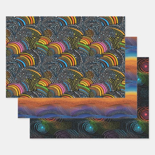 Rainbow dot art wrapper geschenkpapier set (Set)