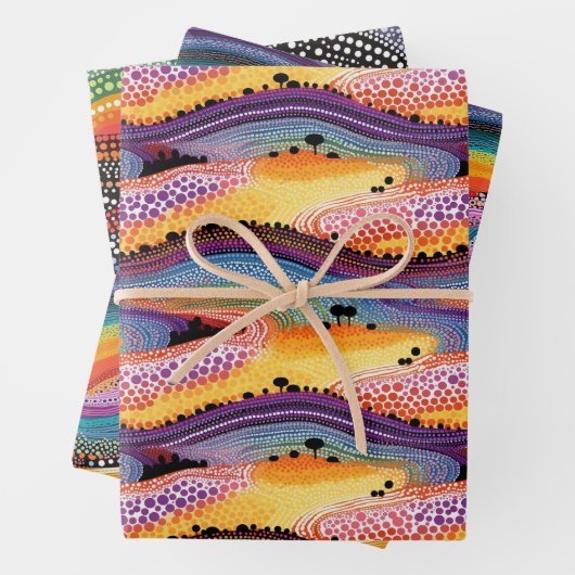 Rainbow dot art wrapper geschenkpapier set (Beispiel)