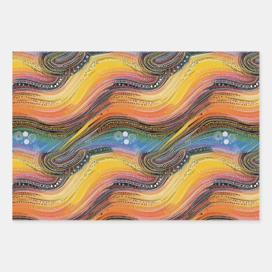 Rainbow dot art wrapper geschenkpapier set (Vorderseite 3)