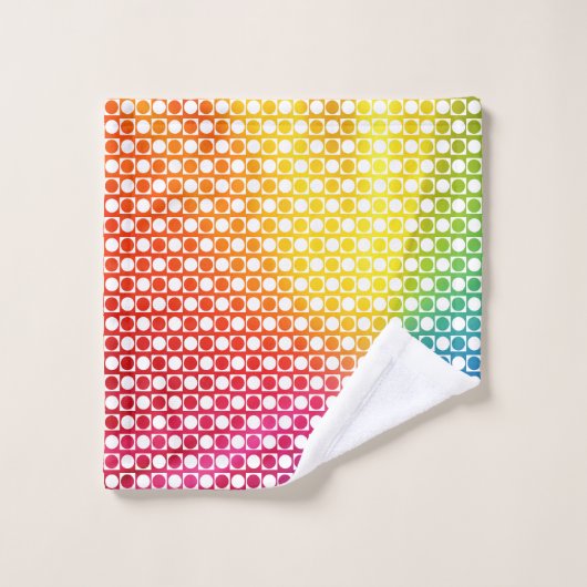 Rainbow Dot Badhandtuch Set (Waschlappen)