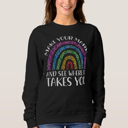 Rainbow Dot Day zeigt, wo es hingeht Sweatshirt (Vorderseite)