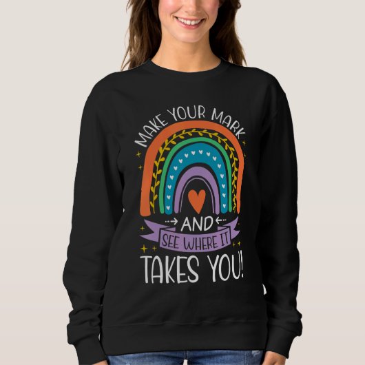 Rainbow Dot Day zeigt, wo es hingeht Sweatshirt (Vorderseite)