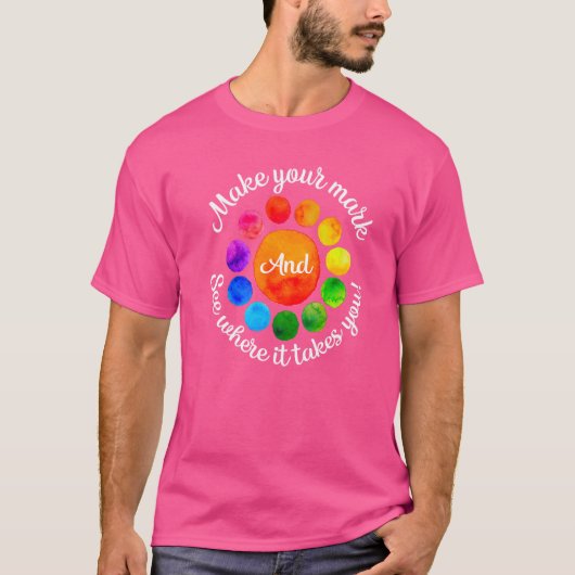 Rainbow Dot Day zeigt, wo es hingeht T-Shirt (Vorderseite)