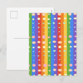 RAINBOW DOT SRIPES FEIERTAGSPOSTKARTE (Vorne/Hinten)