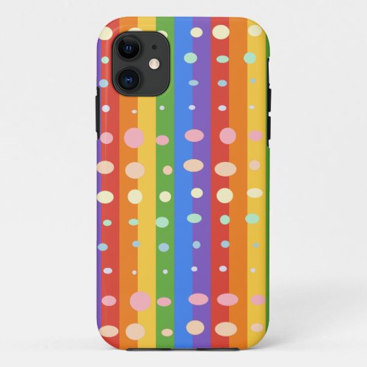RAINBOW DOT STRIPES Case-Mate iPhone HÜLLE (Rückseite)