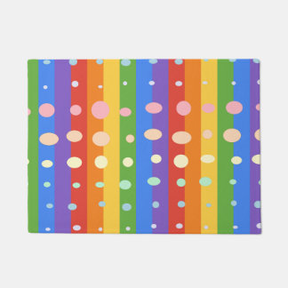 RAINBOW DOT STRIPES FUßMATTE
