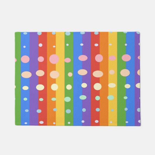 RAINBOW DOT STRIPES FUßMATTE (Vorderseite)