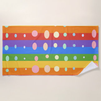 RAINBOW DOT STRIPES STRANDTUCH