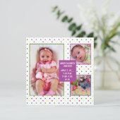 Rainbow Dots Baby Ankündigung (Stehend Vorderseite)