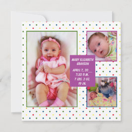 Rainbow Dots Baby Ankündigung