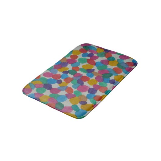 Rainbow Dots Bath Mat Badematte (Schrägansicht)