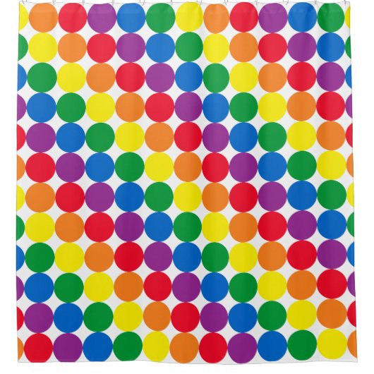 Rainbow Dots Duschvorhang (Vorderseite)