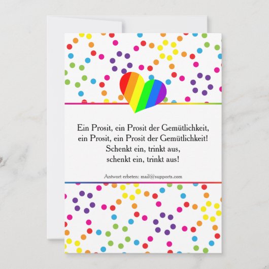 Rainbow Dots Einladung (Vorderseite)