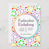 Rainbow Dots Einladung (Rückseite)